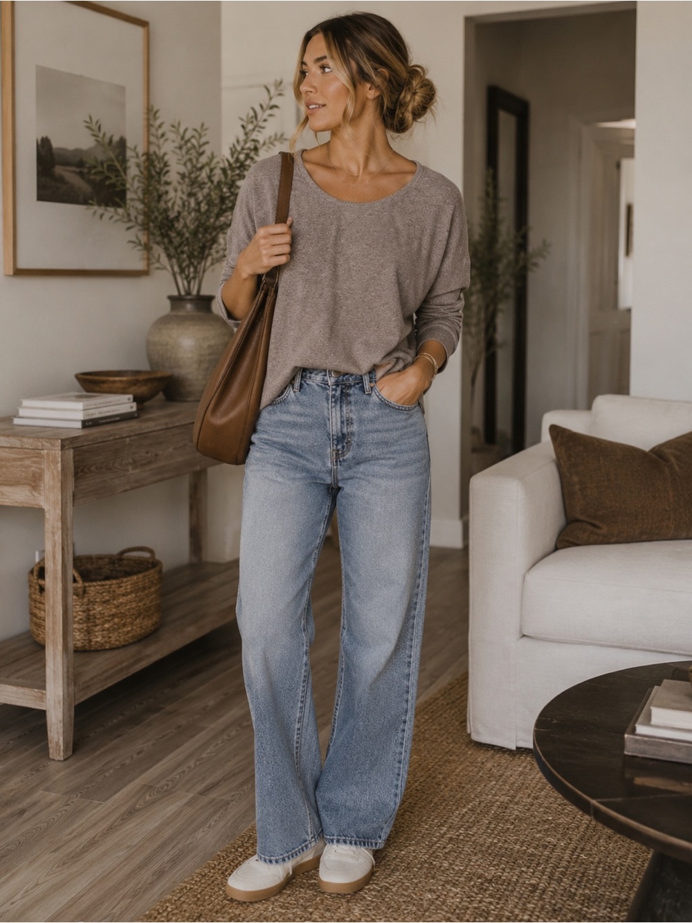 Alternative Women's Classic grayCrew Neck Sweater